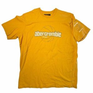 Vintage Abercrombie & Fitch Shirt Mens XL Yellow Basketball Y2K Tee